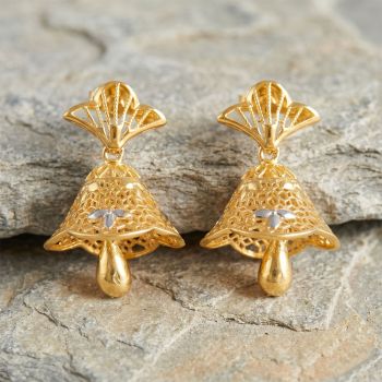 Luxury Dome Filigree Gold Jhumka