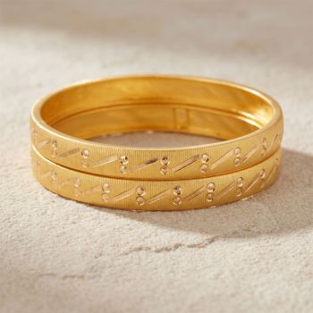 Chain Textured Baby Gold Bangles