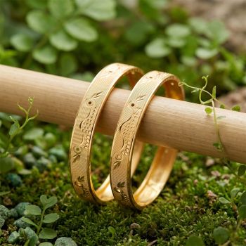 Birdy Lasered Gold Bangles
