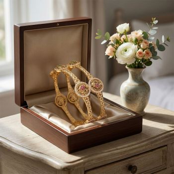 Rangeela Gold Heritage Peacock Bangles