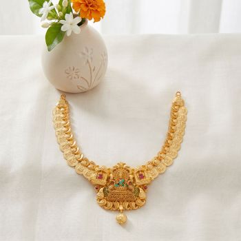Divine Lakshmi Motif Gold Necklace