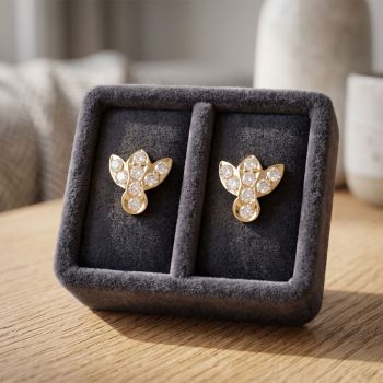 Angel Winged Gold Stud Earrings