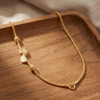 Classic Mayil Vel Mugappu Gold Chain