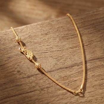 Divine Vel Mayil Mugappu Gold Chain