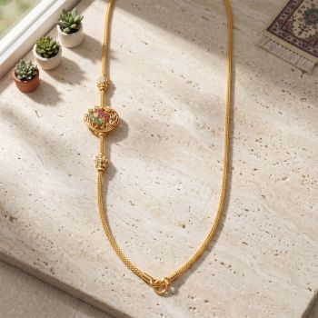 Antique Flower Mugappu Gold Chain