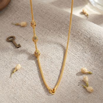 Floret Mugappu Antique Gold Chain
