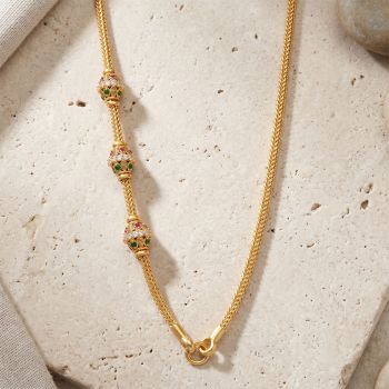 Antique Multi stone Barrel Bead Chain
