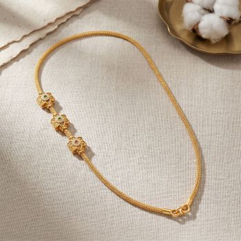 Antique Floral Mugappu Gold Chain
