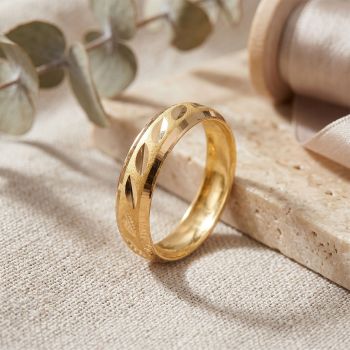 Wedding Leaf Casting Gold Ring