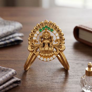 Lakshmi Lotus Throne Gold Ring