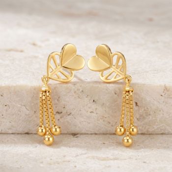 Lovely Heart Casting Gold Chain Drops