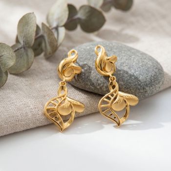 Twisted Rope Dangle Gold Casting Drops