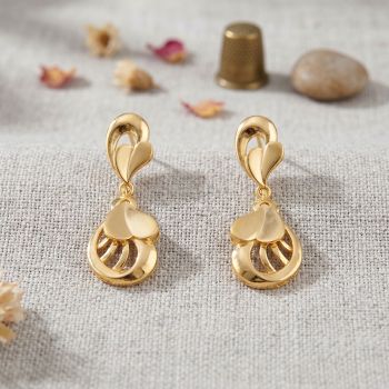 Minimalist Petal Swirl Dangle Gold Drops