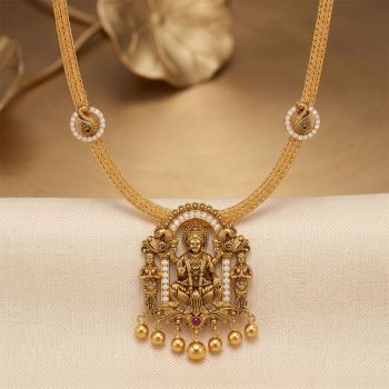 Divine Lakshmi Shrine Rope Gold Necklace
