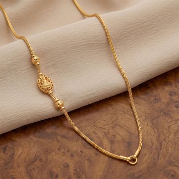 Veda Lakshmi Oval Mugappu Gold Chain