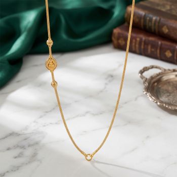 Shubha Lakshmi Oval Mugappu Gold Chain
