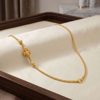 Divine Lakshmi Teardrop Mugappu Gold Chain