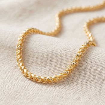 Spiral Rope Leaf Gold Chain