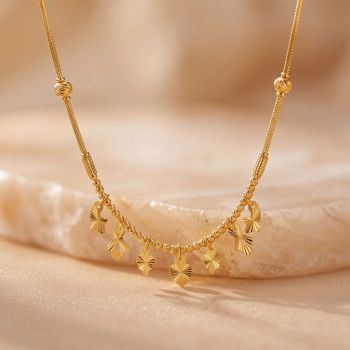 Cascading Heart Charms Gold Chain