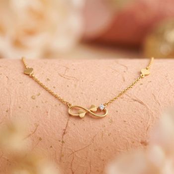 Infinity Heart Accent Casting Gold Chain