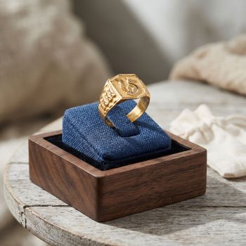 Glowing Roasted Signet Gold Ring