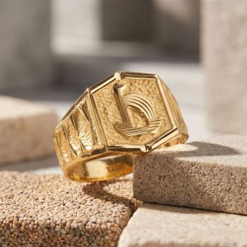 Bold Textured Beacon Gold Ring