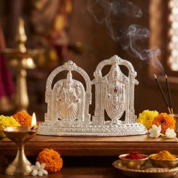 Temple Arch Padmavathi Balaji Silver Idol