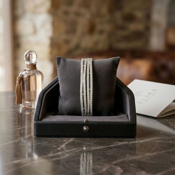 Bridal Silver Stone Glitter Bangles