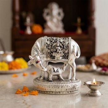 Sacred Cow Silver Coated Idol