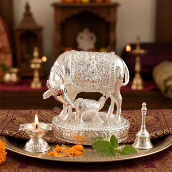 Sacred Cow Silver Coated Idol