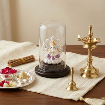 Elegant Silver Ganesha Statue