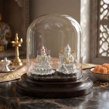 Lord Lakshmi Ganesh Silver Idol