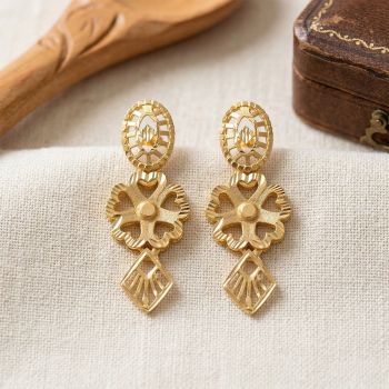 Floral Silver Casting Turkey Drops