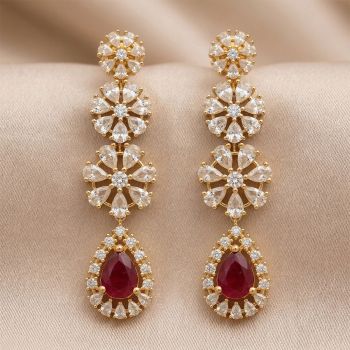 Elegant Silver Casting Stone Drops