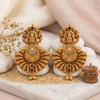 Lakshmi Nakshi Antique Silver Drops
