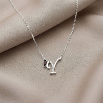 Luxury Silver Letter Necklace for Women