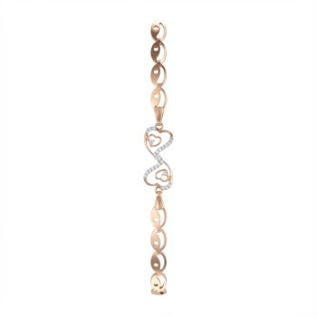 Heartin Linked Diamond Rose Bracelet-hover