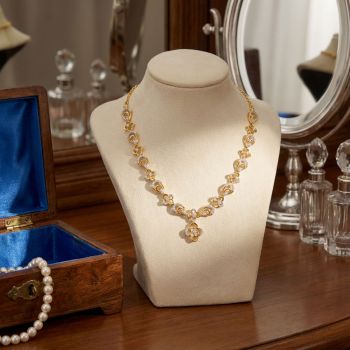 Modern Floral Leaf Diamond Pendant-hover