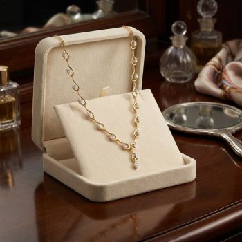 Trendy Leaf Diamond Necklace-hover