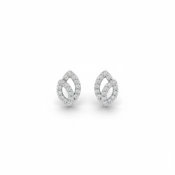 Fancy Leaf Diamond Stud-hover