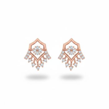 Fancy Rose Diamond Stud-hover