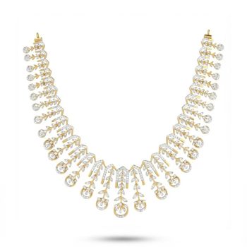 Antique Royal Gold Diamond Necklace-hover