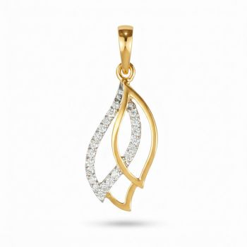 Modish Interwine Gold Diamond Pendant-hover