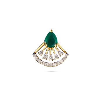Emerald Fan Drop Earrings-hover