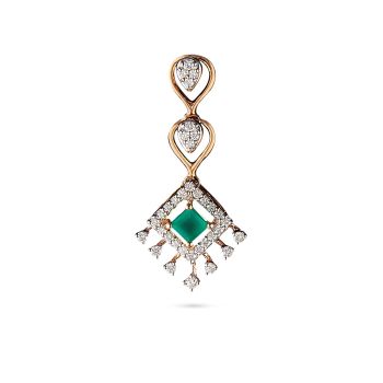 Emerald Square Chandelier Earrings-hover