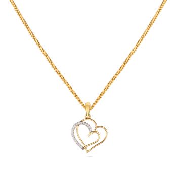 Diamond Fancy Double Heart Pendant-hover