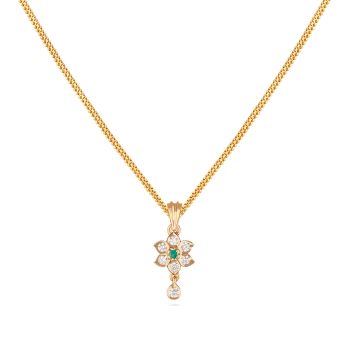 Elegant Floral TearDrop Diamond Pendant-hover