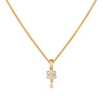 Symmetric Teardrop Diamond Floral Pendant -hover