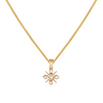Radiant Cross Gold Diamond Pendant-hover