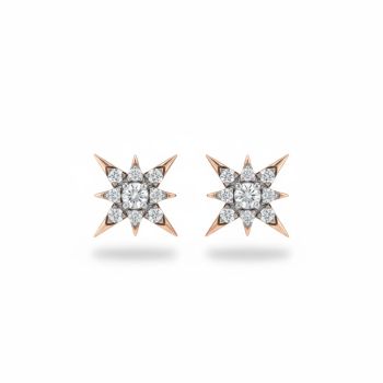 Bridal Rose Gold Diamond Stud-hover